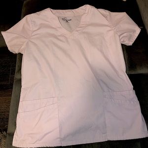 Butter soft baby pink scrub top